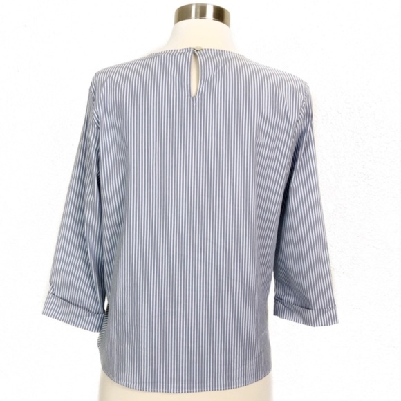 J. Jill Striped Tie Front Blouse 2/3 Sleeve Top XS - Picture 5 of 8
